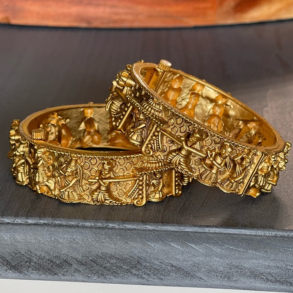 2 Doli bangles in 22K antique gold plated.